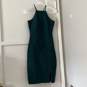 Windsor Bodycon halter style forest green dress